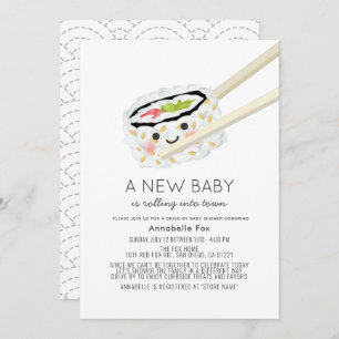 Invitation Baby shower de promenade Sushi Roll Kawaii