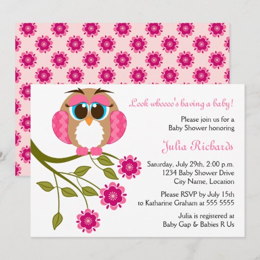 Invitation Baby shower de pucerons Bleu Bébé (Devant / Derrière)