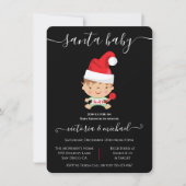 Invitation Baby shower de pull de Noël pour bébé père Noël (Devant)