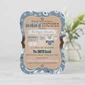 Invitation Baby shower de pullover de bandanna de cowboy (Debout devant)