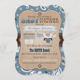 Invitation Baby shower de pullover de bandanna de cowboy
