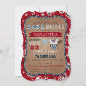 Invitation Baby shower de pullover de bandanna de cowboy (Devant)