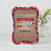Invitation Baby shower de pullover de bandanna de cowboy (Debout devant)