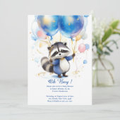 Invitation Baby shower de Raccoon Watercolor (Debout devant)