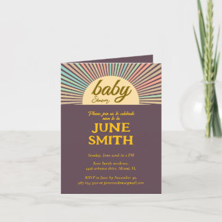 Invitation Baby shower de rayons solaires Boho