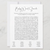 Invitation Baby shower de recherche de mots double face Jeu (Dos)