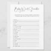 Invitation Baby shower de recherche de mots double face Jeu (Devant)