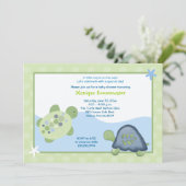 Invitation Baby shower de récif de tortue - Vert c (Debout devant)