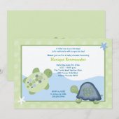 Invitation Baby shower de récif de tortue - Vert c (Devant / Derrière)