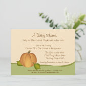 Invitation Baby shower de récolte citrouille (Debout devant)