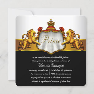 Invitation Baby shower de Red and Gold Prince