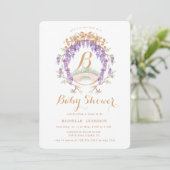 Invitation Baby shower de régence florale de la Wisteria vint (Debout devant)