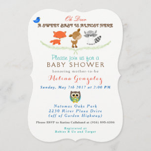 Invitation Baby shower de région boisée