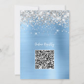 Invitation Baby shower de registre en ligne Silver et Blue Gl (Dos)
