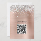 Invitation Baby shower de registre en ligne Silver Rose Gold  (Dos)