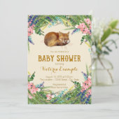 Invitation Baby shower de renard doux (Debout devant)