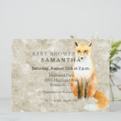 Invitation Baby shower de renard doux (Debout devant)