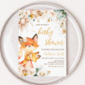 Invitation Baby shower de renard forestier