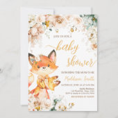Invitation Baby shower de renard forestier (Devant)