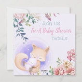 Invitation Baby shower de renards (Dos)