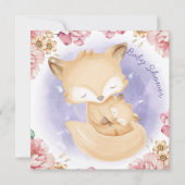 Invitation Baby shower de renards (Devant)