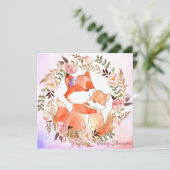 Invitation Baby shower de renards (Debout devant)