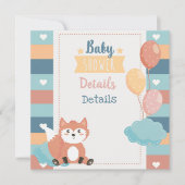 Invitation Baby shower de renards (Devant)