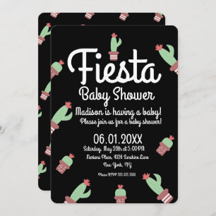 Invitation Baby shower de répétition Cactus Fiesta Mix