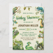 Invitation Baby shower de reptile de serpent (Devant)