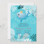 Invitation Baby shower de requin-bébé (Devant)