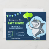 Invitation Baby shower de requin mignon (Devant)