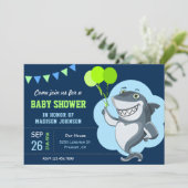 Invitation Baby shower de requin mignon (Debout devant)