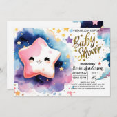 Invitation Baby shower de rêve cosmique (Devant / Derrière)