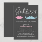 Invitation Baby shower de révélation de genre (Devant / Derrière)