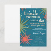 Invitation Baby shower de révélation de genre (Devant / Derrière)