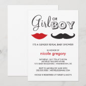Invitation Baby shower de révélation de genre (Devant / Derrière)