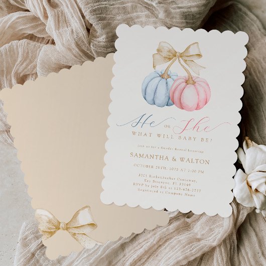 Invitation Baby shower de révélation de genre