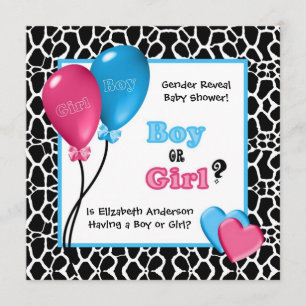 Invitation Baby shower de révélation de genre à la mode pour 