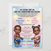 Invitation Baby shower de révélation de genre de boxe (Devant)