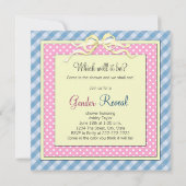 Invitation Baby shower de révélation de genre de chaussure ro (Dos)