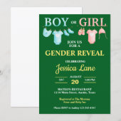 Invitation Baby shower de révélation de genre de garçon ou de (Devant / Derrière)