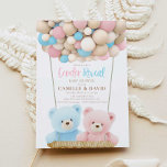 Invitation Baby shower de révélation de genre de l'ours en pe<br><div class="desc">Célébrez l'arrivée prochaine de votre précieux petit baby shower avec un ours en peluche révélateur par sexe! Conçu avec des illustrations d'ours en peluche bleu et rose aquarelle. Objets correspondants dans notre magasin Cava Party Designs.</div>