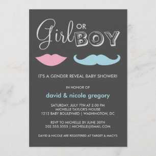 Invitation Baby shower de révélation de genre des couples
