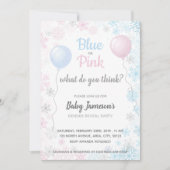 Invitation Baby shower de révélation de genre des flocons de (Devant)