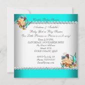 Invitation Baby shower de révélation de genre Fleurs bleues T (Dos)