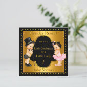 Invitation Baby shower de révélation de genre Garçon ou Fille (Debout devant)