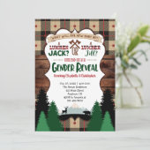 Invitation Baby shower de révélation de genre Lumberjack (Debout devant)