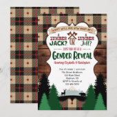 Invitation Baby shower de révélation de genre Lumberjack (Devant / Derrière)