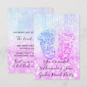Invitation Baby shower de révélation de genre Pink Blue Parti (Devant / Derrière)