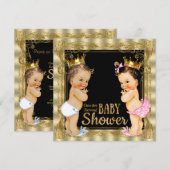 Invitation Baby shower de révélation de genre Prince ou Princ (Devant / Derrière)